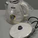 Hazel Quinn Retro Electric Kettle - 1.7 Liters / 57.5 Ounces Tea Kettle with Thermometer, All Stainless Steel, 1200 Watts Fast Boiling, BPA-free, Cordless, Automatic Shut Off - Pearl White