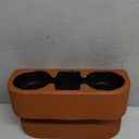 Car Cup Holder, Auto Front Seat Gap Interior Drink Organizer, Multifunctional Cup Drink Holders with PU Leather Cover, Gap Filler Storage Box Coin Bucket Console Side Pocket Key Wallet Holder (Brown)