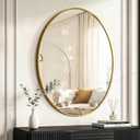 Oval Bathroom Mirror for Wall, 24"x32" Gold Bathroom Vanity Mirror