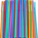 200 Pcs Colorful Plastic Long Flexible Straws.(0.23'' diameter and 10.2" long)