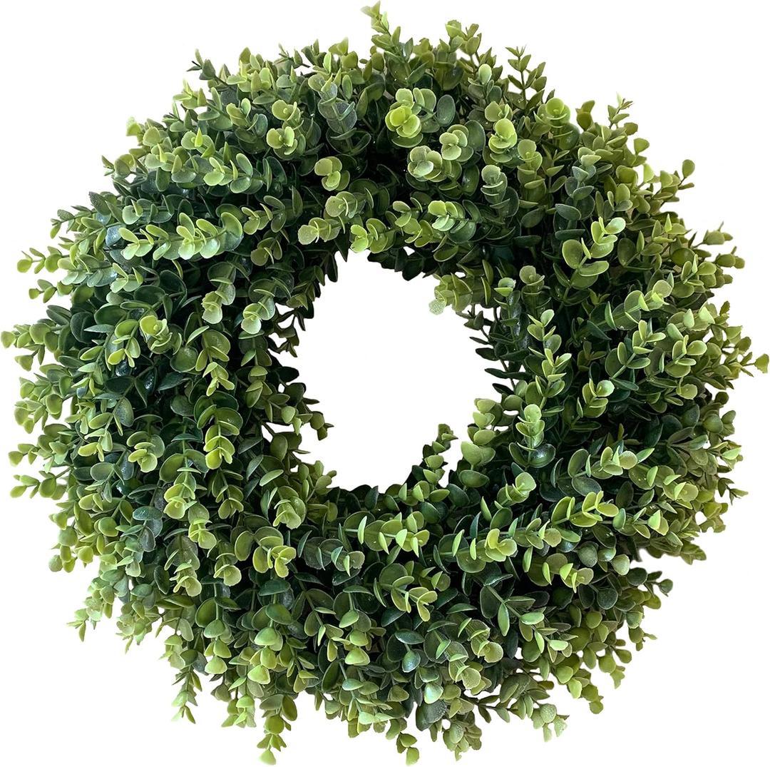 20" Wreaths for Front Door Spring Summer Green Boxwood Door Wreath for All Seasons Living Room Bedroom Window Wall Indoor Outdoor Farmhouse Easter St. Patrick's Independence Day Home Decoration