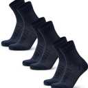 DANISH ENDURANCE Hiking Socks, Lightweight, Merino Wool Socks for Men & Women, Moisture Wicking & Thermal, 3 or 5 Pack (Black)