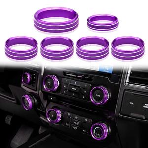 Knob Cover for F150 AC Climate Control Switch/Trailer/4WD/VOL/Tune Button Interior Center Console Trim Accessories Compatible with Ford F150 XLT 2016 2017 2018 2019 (Purple 6 Pcs)