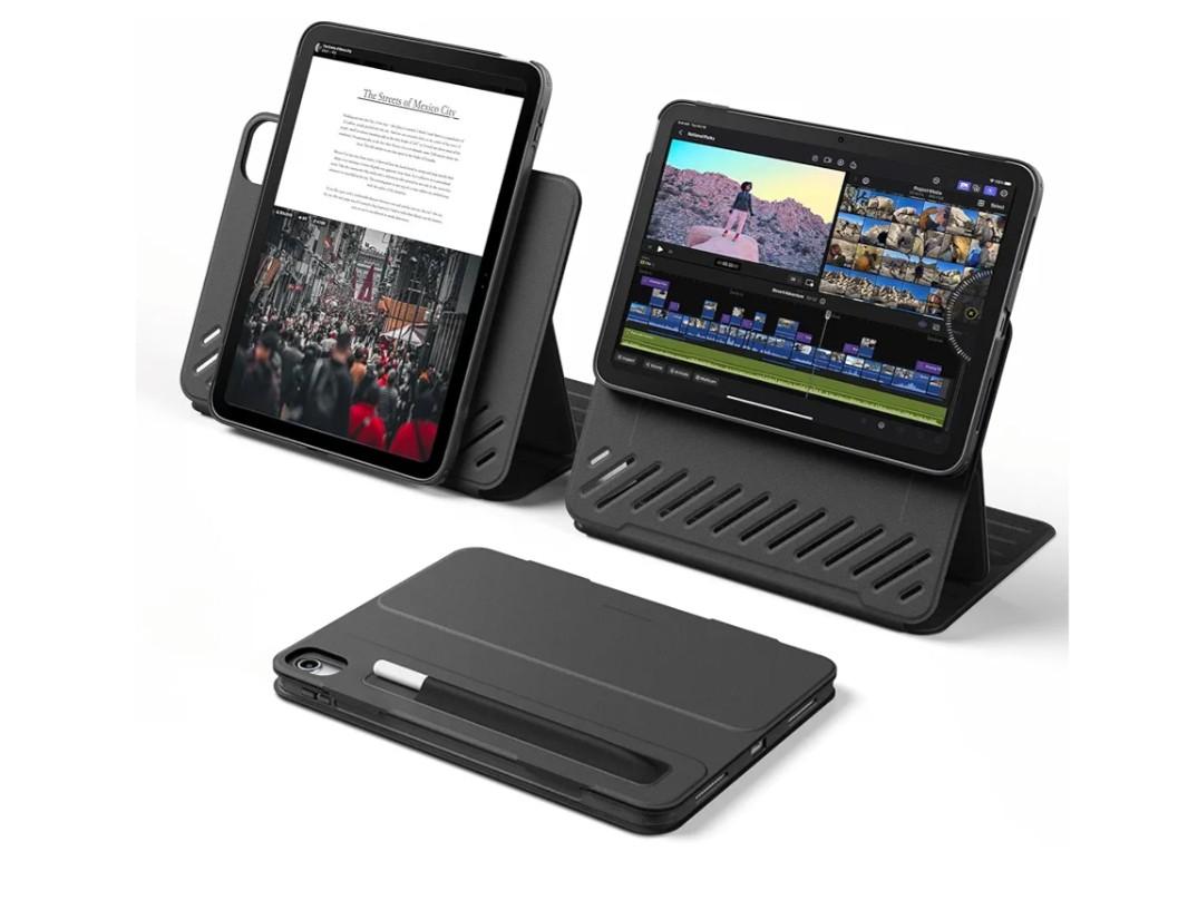 ESR for iPad Air 11 Inch Case M3/M2 (2025/2024), iPad Air 5th/4th Gen Case (2022/2020) 10.9 Inch, Removable Magnetic Cover, Adjustable Portrait/Landscape Stand, 9 Standing Angles, Durable Black