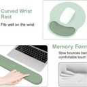 MOSISO Wrist Rest Support for Mouse Pad&Keyboard Set, Circle Curved Ergonomic Mousepad&Coaster Non-Slip Base Home/Office Pain Relief&Easy Typing Pad with Soft Cloth&Silicone Lining, Antique Green
