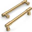 Amerdeco 10 Pack Champagne Bronze Cabinet Pulls 5 Inch(128mm) Hole Center Drawer Pulls Cabinet Hardware Kitchen Cabinet Handles for Bathroom ZH0075