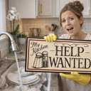 Funny Kitchen Sign Wall Decor, Help Wanted Sign, Coffee Bar Sign, Rustic Farmhouse Kitchen Decor, Vintage Wooden Kitchen Sign, Coffee Station Decor, Funny Kitchen Wall Art, Gift for Coffee Lovers.