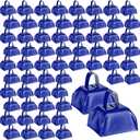 Boao 72 Pcs Metal Cowbells with Handle CowBells Noise Makers Small Call Bells for Christmas Decorations Ornament Football Games Sporting Events Wedding Party Sports, 3 x 2.8 x 2.5 Inch(Blue)
