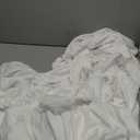 RIMELA White Bed Skirt Queen Size 18 Inch Drop, Wrap Around Elastic Bedskirt, Dust Ruffle for Adjustable Bed Base Machine Washable Easy to Install Bed Skirts