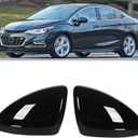 Ciciglow 2Pcs Door Mirror Caps, Chevy Cruze 2017-2019, Glossy Black, Scratch Resistant, Universal Fit, Left Right Side Mirror Covers