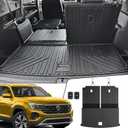 Cargo Mat with Backrest Mats for Volkswagen VW Atlas 2018-2024 2025 Car Mat Accessories(Not Fit Cross Sport), All Weather TPE Trunk Cargo Liner SEL Peak Edition(Cargo Mat with Backrest Mats)