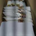 Nervure 350PCS Gold Plastic Plates - Gold Plastic Dinnerware Sets for 50 Guests - 100 Disposable Plates, 150 Silverware, 50 Cups, 50 Napkins for Wedding & Party & Mothers Day
