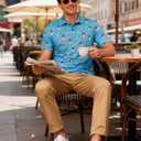 uideazone Golf Shirts for Men Dry Fit Polo Shirt Short Sleeve Moisture Wicking Golf Polos Performance Golf Tennis Shirt (Blue, XL)