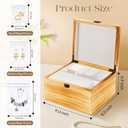 Jewelry Box Organizer, Wooden Jewelry Boxes for Women with 55 Portable Jewelry Bags for Traveling, Travel Jewelry Case Storage for Earrings Rings Necklaces Brackets, Gifts for Women Girls (Carbonized Brown)