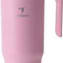REDUCE Chiller Vacuum Insulated 40 oz Tumbler - Soft Sit Base Travel Mug - Dishwasher Safe - Cosmetic Pink