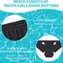 Girls Swim Bikini Bottoms with Fully Lined, UPF 50+ Sun Protection Swimsuit Soft Quick-Dry for Beach Pool (Black), Size 14