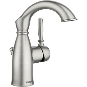 Moen Sarona Spot Resist Brushed Nickel One-Handle Single Hole Rustic Farmhouse Bathroom Sink Faucet with Optional Deckplate, 84144SRN Moen Sarona Spot Resist Brushed Nickel One-Handle Single Hole Rustic Farmhouse Bathroom Sink Faucet with Optional Deckplate, 84144SRN