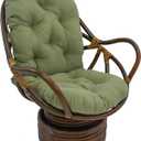 Blazing Needles Solid Twill Swivel Rocker Chair Cushion, 48" x 24", Sage