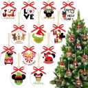 Clear Acrylic Ornaments - 12pcs Round Christmas Tree Decorations with Mouse Design Craft Ornaments for Party Hanging