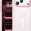BENTOBEN Magnetic for iPhone 17 Pro Max Case 6.9" 2025, [Compatible with Magsafe] Slim Cute Matte Translucent Shockproof Drop Protective Bumper Women Men Phone Cover for iPhone 17 ProMax, Baby Pink
