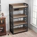 Bakers Rack with Power Outlet 4-Tier Kitchen Baker's Rack,Microwave Cart