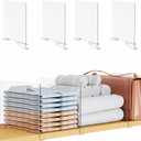 Yieach Adjustable Height Clear Shelf Dividers,4 Pack Acrylic Closet Shelf Dividers for Organization,11.1 Inch Tall Vertical Plastic Shelf Separators for Towel,Sweater,Towel Organizers and Bookshelf