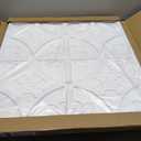 Art3d Decorative Ceiling Tile 2x2 Glue up, Lay in Ceiling Tile 24x24 Pack of 12pcs Spanish Floral in Matt White