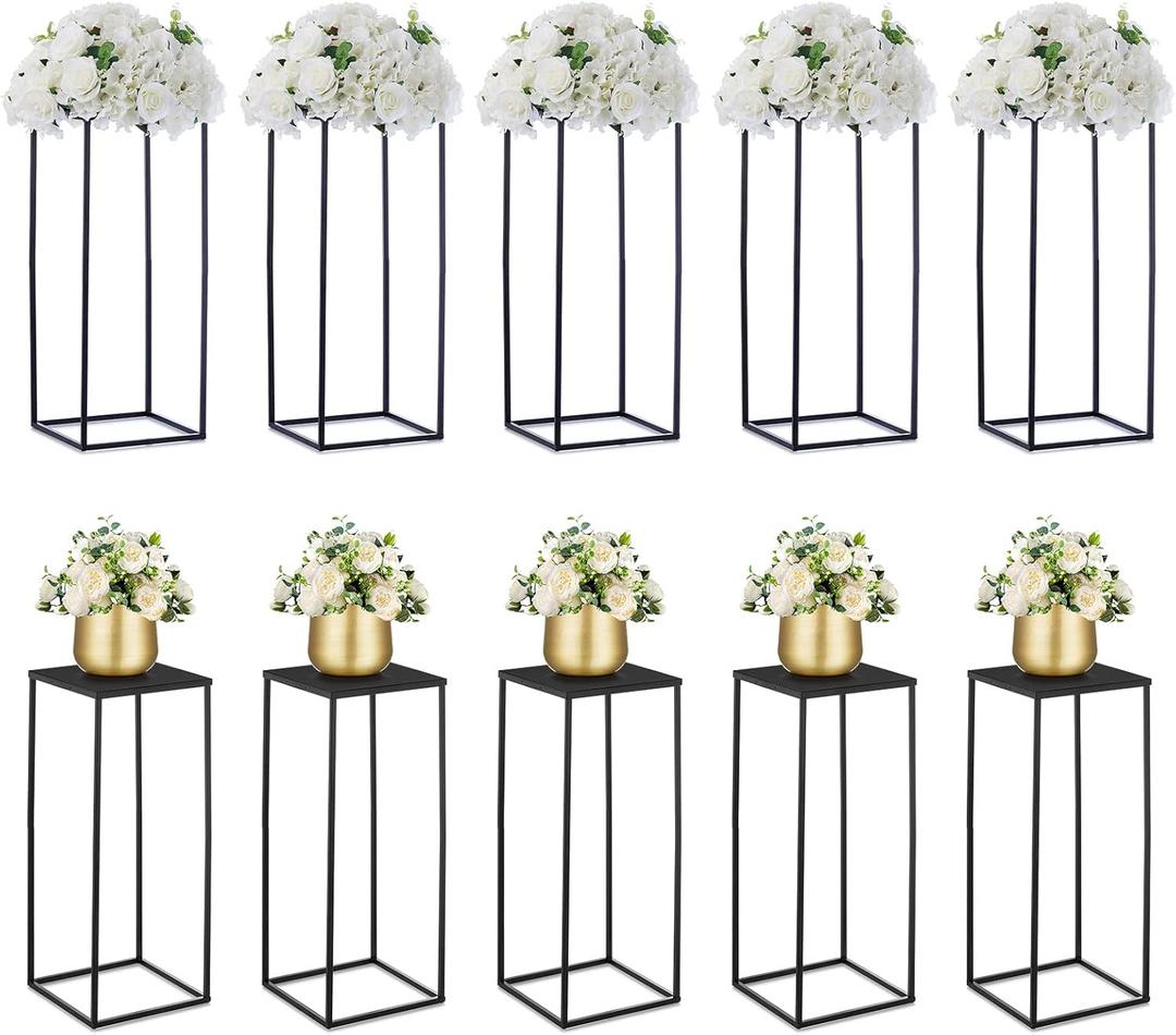 Nuptio Black Vases - 10 Pcs, 23.6 Inch Tall, Perfect for Wedding Centerpieces and Home Party Decorations