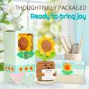 3 x Birthday Gifts for Mom, Handmade Positive Crochet Sunflower for Home Office Desk Decor, Thank You Gifts for Women Teacher Friend Daughter Nurse Coworker,Emotional Support Plant with Positive Card (I`m So Blessed to Have You)