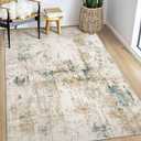 Abstract Area Rug 3x5 Entryway Beige Blue Washable Rugs Non-Slip Soft Small Area Rug Door Mat Stain Resistant Foldable Low Pile Floor Carpet for Bedroom Kitchen Hallway Home Office Kids Room