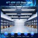hykolity 1 Pack 4FT Linkable LED Shop Light for Garage, 6500lm, 4FT 60W Utility Light Fixture, 5000K Daylight LED Workbench Light with Plug, Hanging or Surface Mount, White - ETL