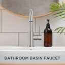 FORIOUS Single Handle Bathroom Sink Faucet 1 or 3 Hole Brushed Nickle, 360 Swivel Gooseneck Spout, Lead-Free, with cUPC Hose and Metal Pop Up Drain, Suitable for Bar Kitchen RV Vanity (Stainless Steel)