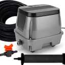 AquaMiracle All-in-1 Koi Pond Aeration Kit Pond Air Pump with Self-Sinking Airline Rubber Air Diffuser, Air Flow Control Pond Aerator for Outdoor Pond 2,000-5,000 Gallons, ≤ 5,000 Gallon