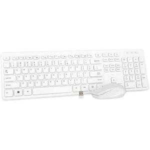 Wireless Keyboard and Mouse Combo - Rii Standard Office PC Keyboard and Optical Wireless Mice (White)