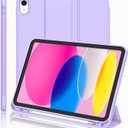 iMieet iPad (A16) Case 11th Gen/iPad 10th Generation Case [11-Inch 2025/10.9 Inch 2022] with Pencil Holder, Trifold Stand Smart Cover with Soft TPU Back,Auto Wake/Sleep(Clove Purple)