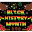 Black History Month Backdrop 6x4FT African American Black History Month Photography Background Festival Party Decorations Supplies Photo Props (6x4FT: 72x48 inch)