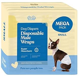 Comfortable Male Dog Diapers - 30-Pack Super Absorbent Disposable Male Dog Wraps- FlashDry Gel Technology, Wetness Indicator Doggie Diapers- Leakproof Belly Wraps for Incontinence, Excitable Urination, Small Comfortable Male Dog Diapers - 30-Pack Super Absorbent Disposable Male Dog Wraps- FlashDry Gel Technology, Wetness Indicator Doggie Diapers- Leakproof Belly Wraps for Incontinence, Excitable Urination, Small