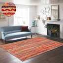 4'x6' Hand Woven Jute Chindi Area Rug - Colorful Boho Rugs