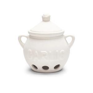 Fox Run Garlic Keeper and Storage, White Ceramic, 5.25" x 4.25" x 5.5"