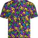 Golf Shirts for Men Funny Polo Short Sleeve Performance Moisture Wicking Quick Dry Mens Hawaiian Polo Shirt (Purple, M)