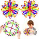 2Pcs Collapsible Expandable Breathing Expanding Balls Toy - More Than Doubles in Size from 6" to 12",Magic Sensory & Fidget Sphere Toy for Kids and Adults Play,Autism, Anxiety,Yoga -ADHD