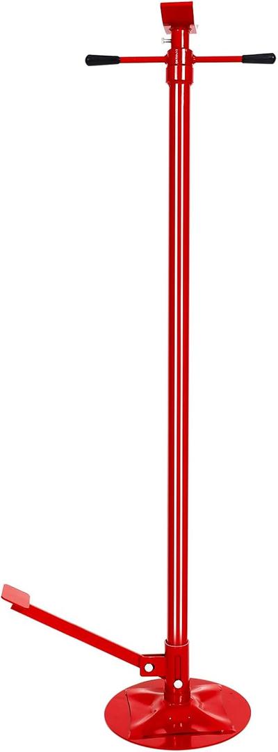 EASYBERG Under Hoist Jack Stand with Foot Pedal 3/4 Ton Capacity, Underhoist Support Stand Pole Jack Lifting from 52 to 76 Inch with 12 Inch Diameter Steel Base and U-Shaped Saddle