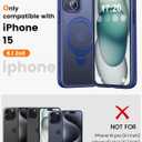 360 Rotatable Magnetic Stand for iPhone 15 Case Compatible with Mag-Safe 16FT Military Drop Protection, Anti-Scratch/Fingerprint Shockproof iPhone 15 Phone Case(Matte-Blue)