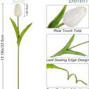 Beferr White Tulips Artificial Flowers 18Pcs Faux Silk Tulip Real Touch Tulip Fake Flowers Bouquets Arrangements for Mother's Day Easter Spring Flowers Gifts Home Table Decor