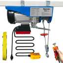 1760lb Electric Hoist with Remote Control/Wired Control, Electric Hoist 2 in 1, 110v Electric Hoist with Single/Double Slings,65.6/33ft Lifting Height, for Factory Attic Garage Warehouse