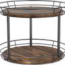 LAMU 12'' Lazy Susan Turntable Organizer, 2 Tier Round Rotating Spice Rack Organization for Kitchen Cabinet and Countertop, Wooden Lazy Susan for Table Top, Pantry, Bathroom, Vanity, Home Decor