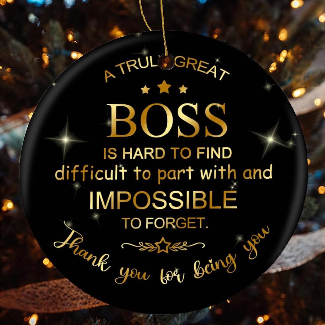 Ceramic Christmas Ornaments - Boss Gifts for Appreciation, Thank You, Farewell - Decorations for Going Away