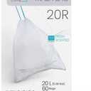 Home Zone Living 5.3 Gallon Kitchen Trash Bags with Drawstring Handles, Heavy Duty Custom Fit Design for 20 Liter Dual Recycling Liners, Code 20R, 60-Count