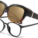 LVIOE Polarized Fit Over Glasses Sunglasses Women, Oversized Square Sun Glasses UV400 Protection Shades LS4205 (A2 Brown Tor/Brown)