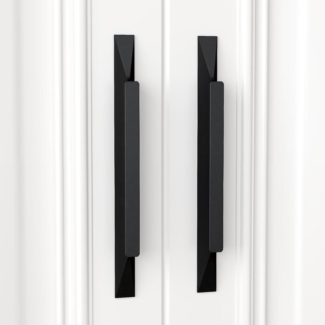 Peaha 10 Pack 3-3/4 inch Black Drawer Pulls Black Kitchen Cabinet Handles Long Cabinet Handles Modern Cabinet Pulls